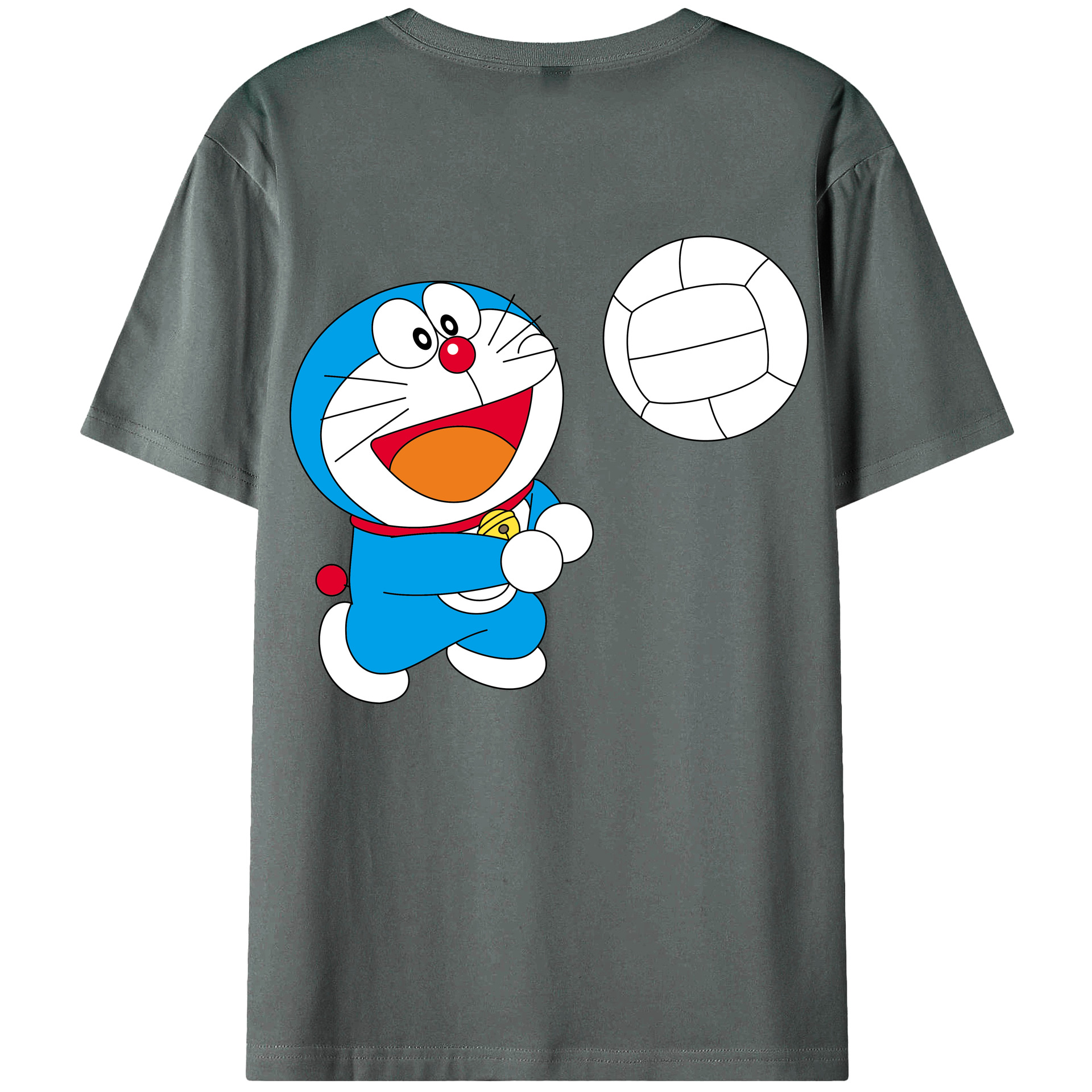 （画像用） ドラえもん Doraemon 綿100％ メンズ半袖Tシャツ（バックプリント） 通気性